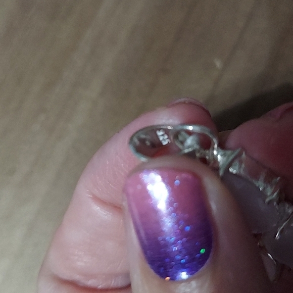 WHITE Chalcedony Sterling Silver Cross Pendant - Picture 3 of 4